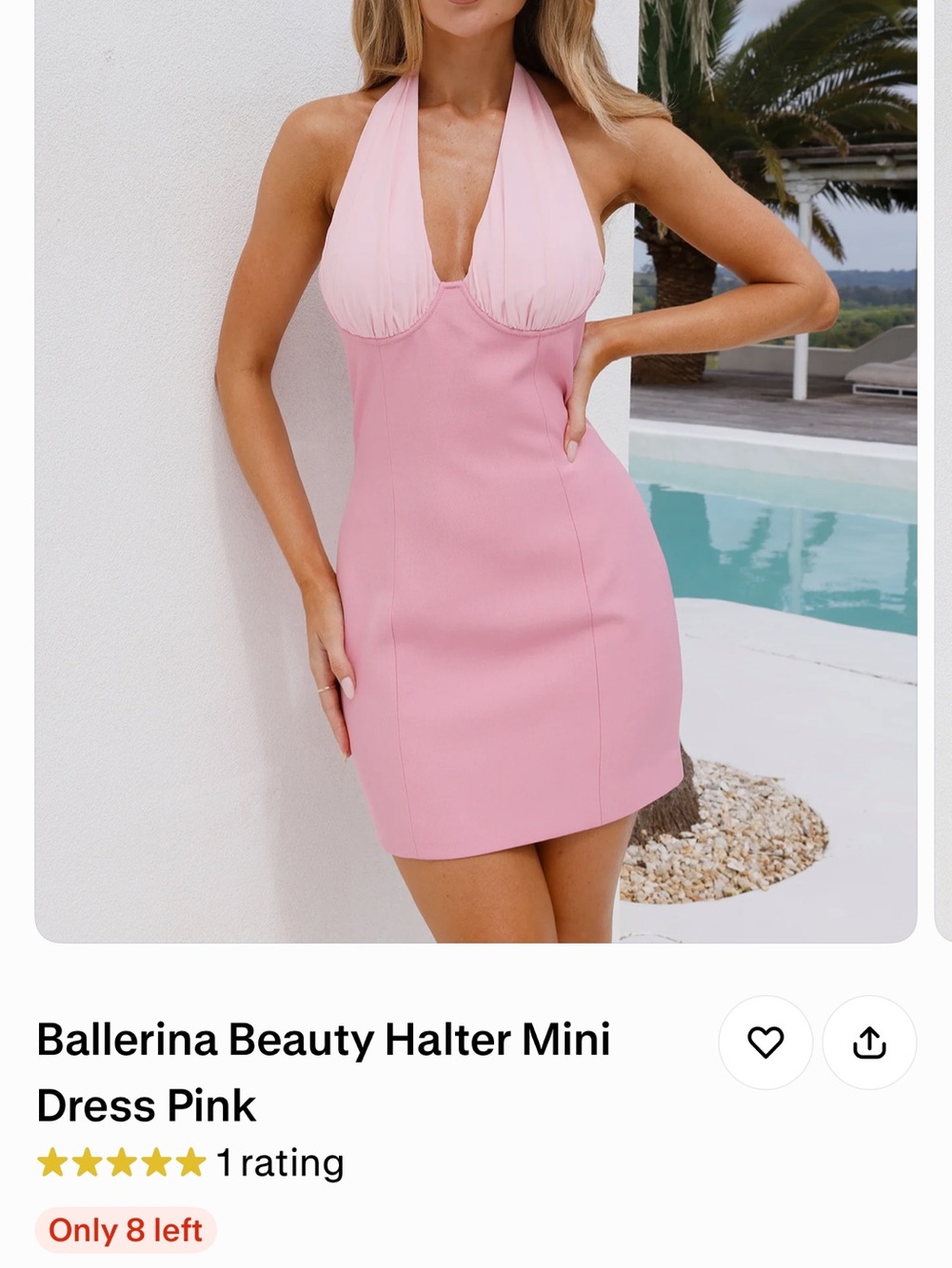 Hello Molly Ballerina Beauty Halter Mini Dress - Pink